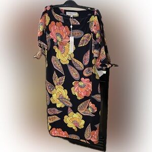 NWT Trina Turk Lined Cold Shoulder Multicolor Floral Dress Size 8